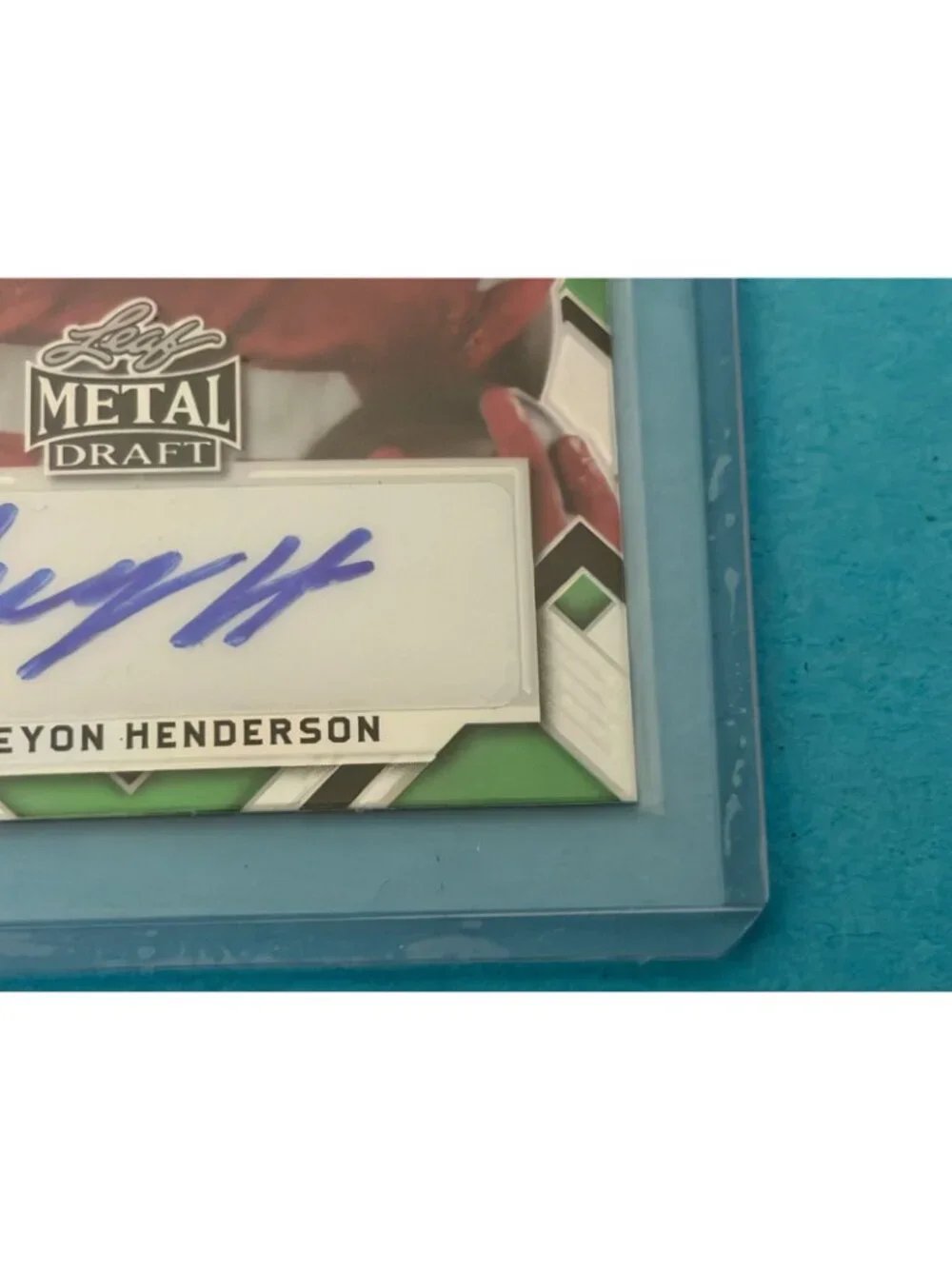 2023 Treveyon Henderson AUTO Leaf Metal Draft Green WAVE Rc #9 / 10 PA-TH2